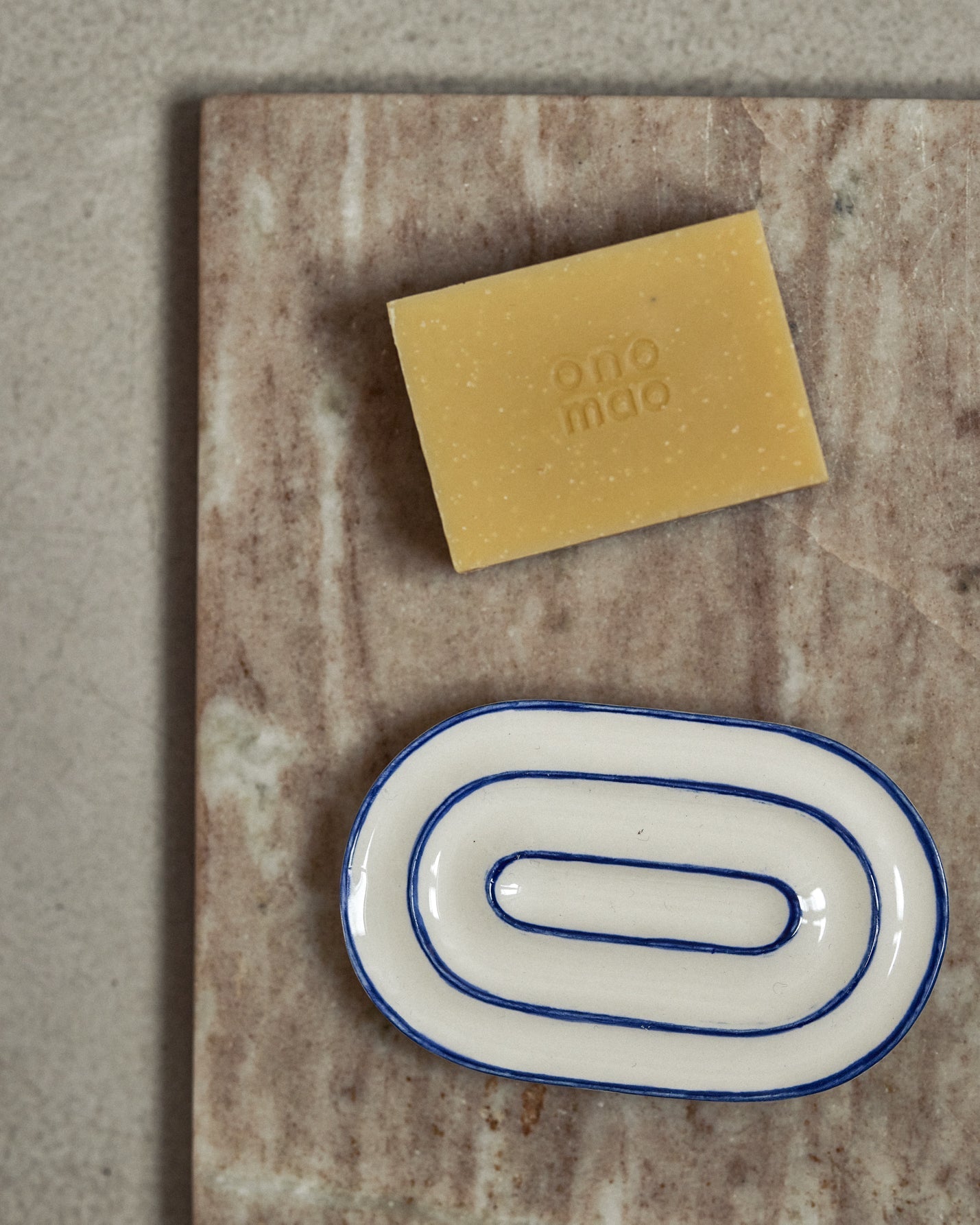 Sabão & Limpar-Set - Blau handbemalt Mel